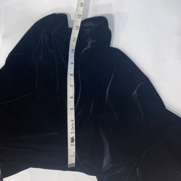HP🎉Chico's Black Velvet Pull On Elastic Waist Loose Fit Holiday Pants 16 or XL - Picture 5 of 9